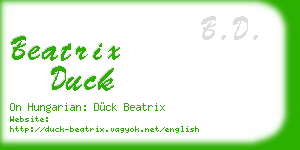 beatrix duck business card